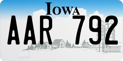 IA license plate AAR792