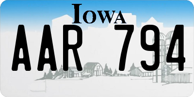 IA license plate AAR794