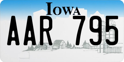 IA license plate AAR795