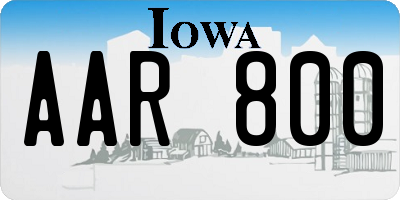 IA license plate AAR800