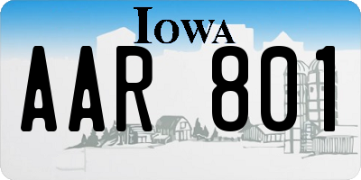 IA license plate AAR801