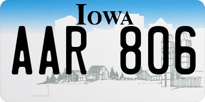 IA license plate AAR806