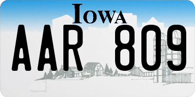 IA license plate AAR809
