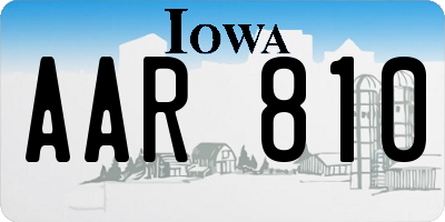 IA license plate AAR810