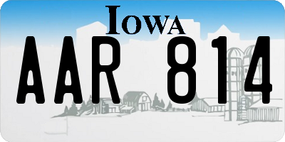 IA license plate AAR814