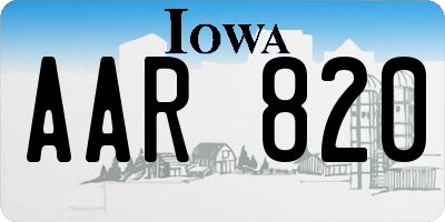 IA license plate AAR820