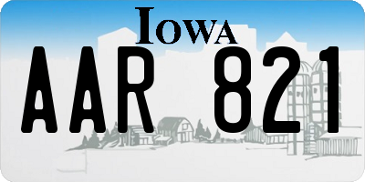 IA license plate AAR821