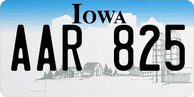 IA license plate AAR825