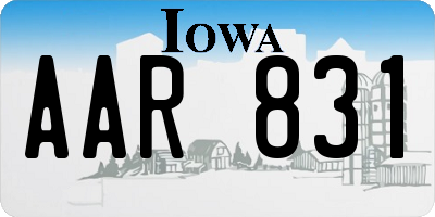 IA license plate AAR831