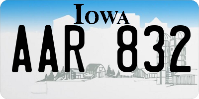 IA license plate AAR832