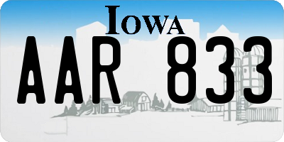 IA license plate AAR833