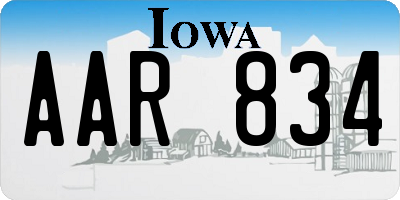 IA license plate AAR834