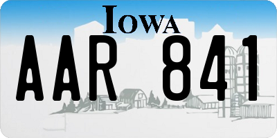 IA license plate AAR841