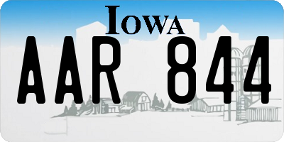 IA license plate AAR844
