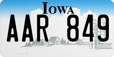 IA license plate AAR849