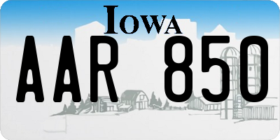 IA license plate AAR850