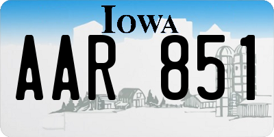 IA license plate AAR851