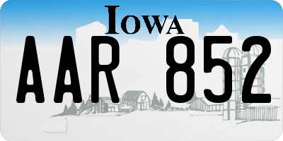 IA license plate AAR852