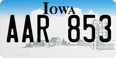 IA license plate AAR853