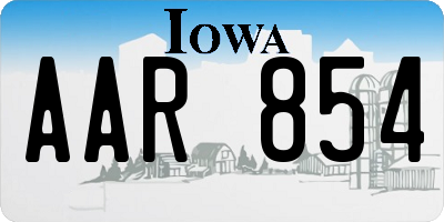 IA license plate AAR854