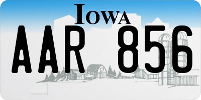 IA license plate AAR856