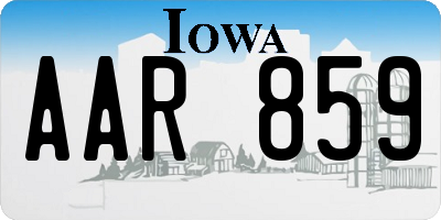 IA license plate AAR859