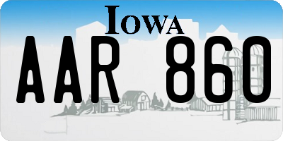 IA license plate AAR860