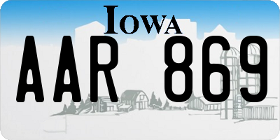 IA license plate AAR869