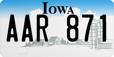 IA license plate AAR871