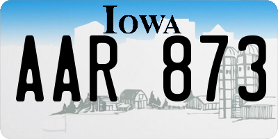 IA license plate AAR873