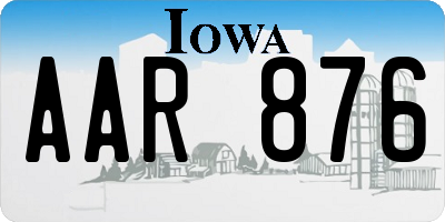 IA license plate AAR876