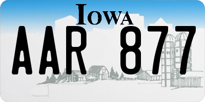 IA license plate AAR877