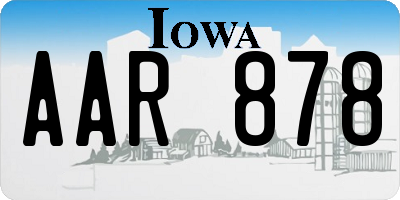 IA license plate AAR878
