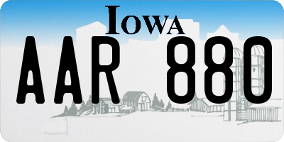 IA license plate AAR880