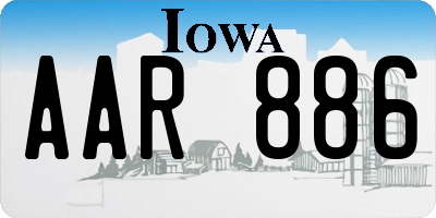 IA license plate AAR886