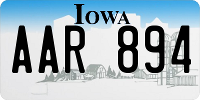 IA license plate AAR894