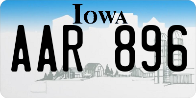 IA license plate AAR896