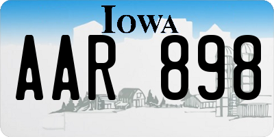 IA license plate AAR898