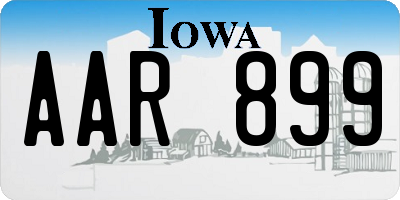 IA license plate AAR899