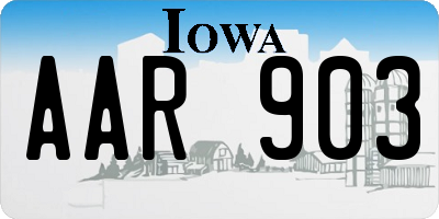 IA license plate AAR903