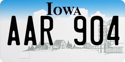 IA license plate AAR904