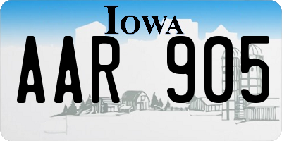 IA license plate AAR905