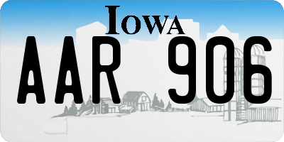 IA license plate AAR906