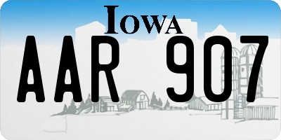 IA license plate AAR907