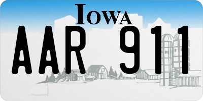 IA license plate AAR911