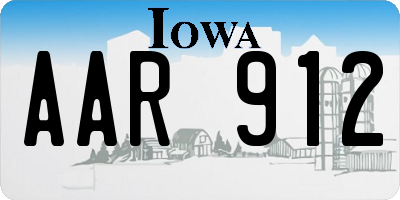 IA license plate AAR912