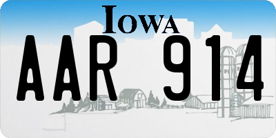 IA license plate AAR914