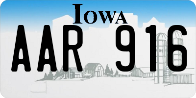 IA license plate AAR916