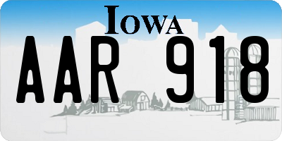 IA license plate AAR918