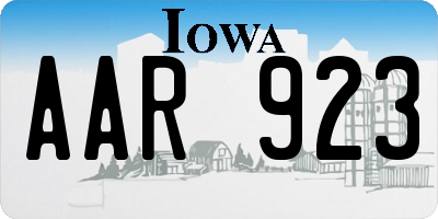 IA license plate AAR923